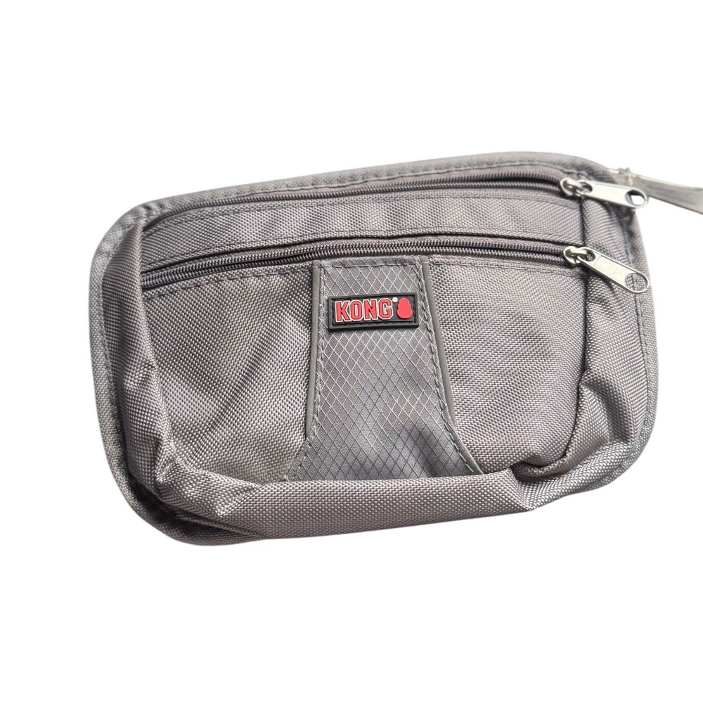 KONG Travel & Training Pouch - Grey Multi-Zip Dog Walking Bag